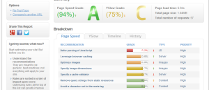 screenshot GTMetrix