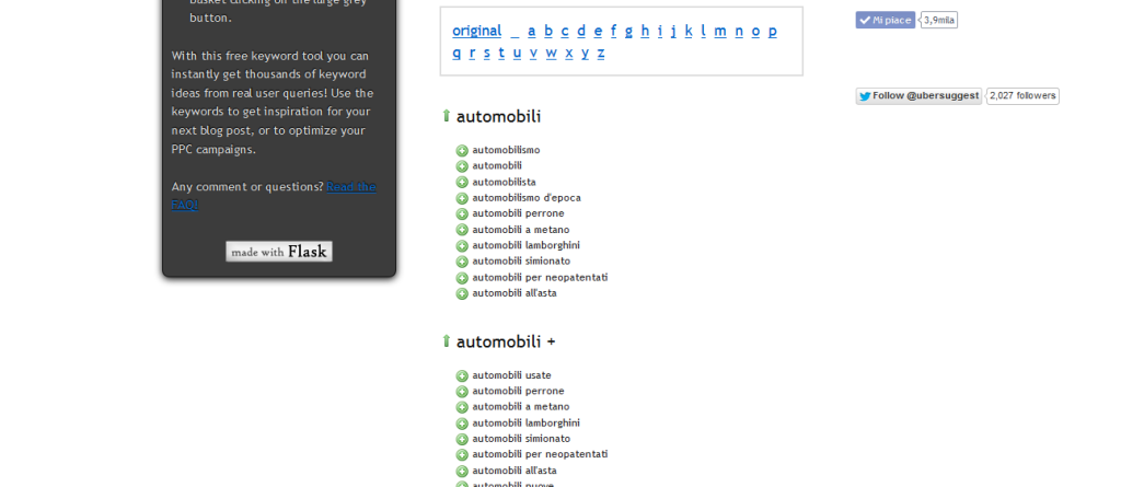 Screenshot Ubersuggest